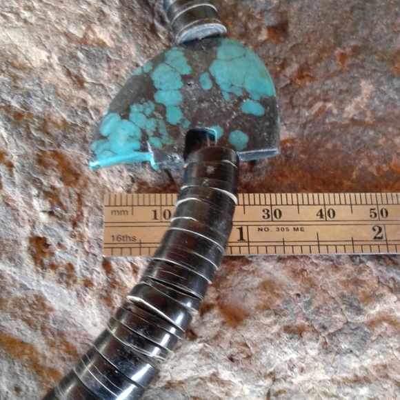 Sterling Silver graduated vintage heishe fetish Bear necklace - Picture 2 of 16